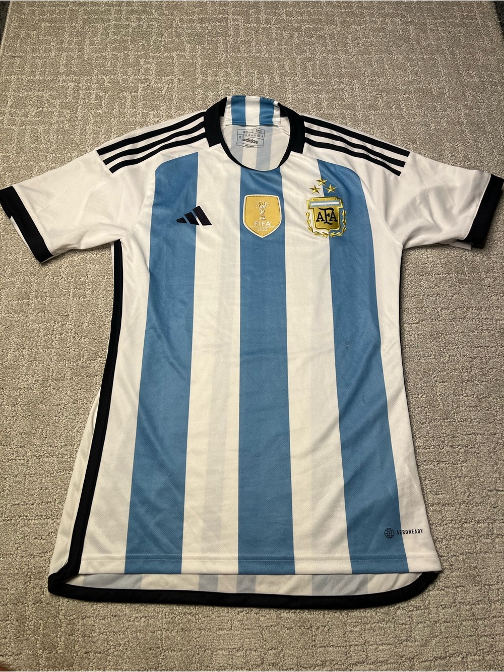 Adidas Argentina Club 2022 FIFA World Cup Champions Soccer Jersey Mens XS Messi